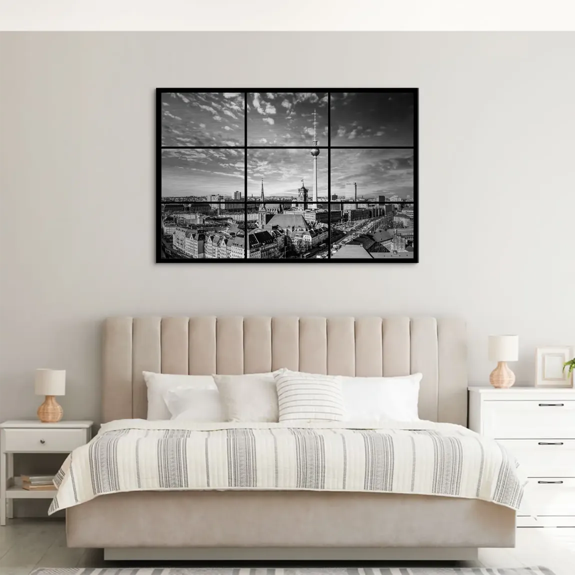 Berlin Skyline Noir AluDibond Gebürstet