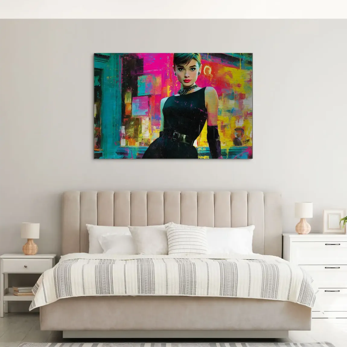 Audrey Hepburn Midnight Elegance AluDibond Gebürstet