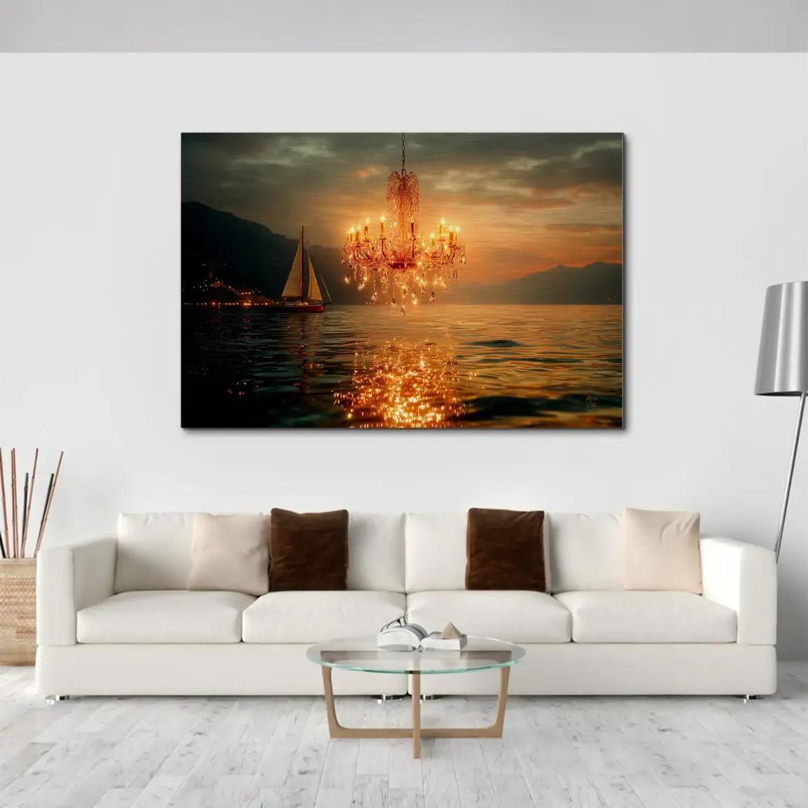 Abendlichter Alu Dibond Gebürstet Bild