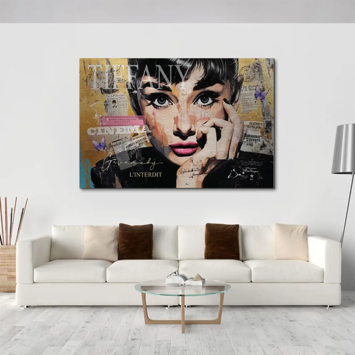 Audrey Pop Art Alu Dibond Gebürstet Bild