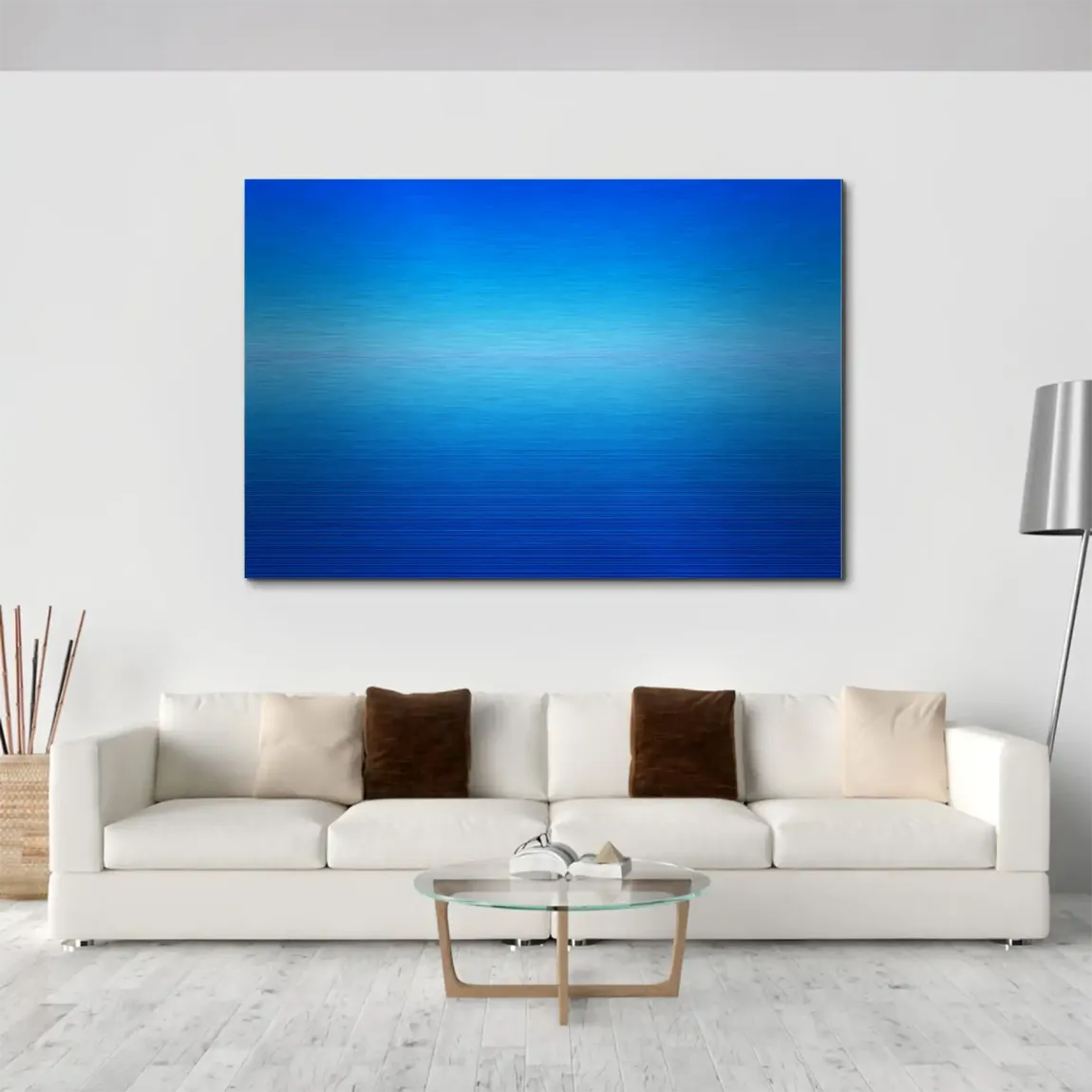 Blauer Horizont Aluminiumbild gebürstet