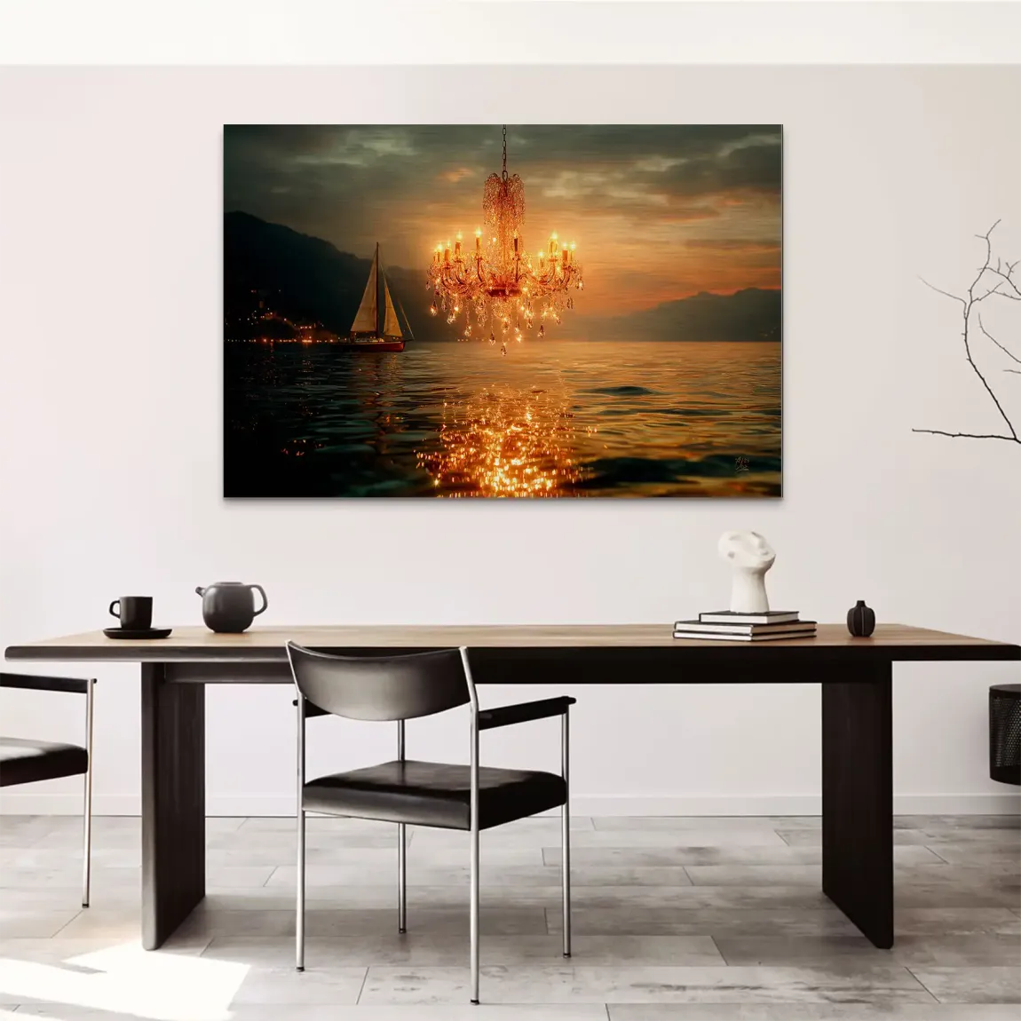 Abendlichter Alu Dibond Gebürstet Bild