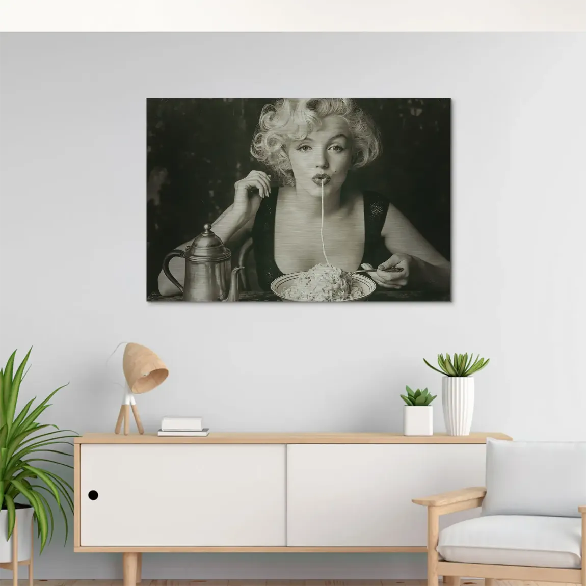 Marilyn Pasta Aluminiumbild gebürstet
