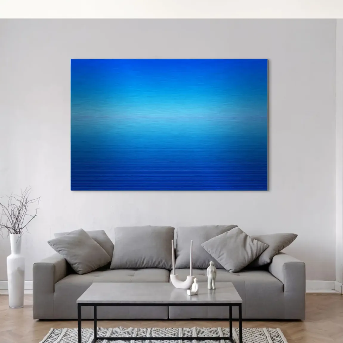 Blauer Horizont Aluminiumbild gebürstet