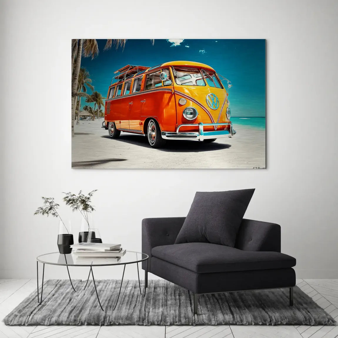 VW Bulli Beach AluDibond Gebürstet INGALERIE
