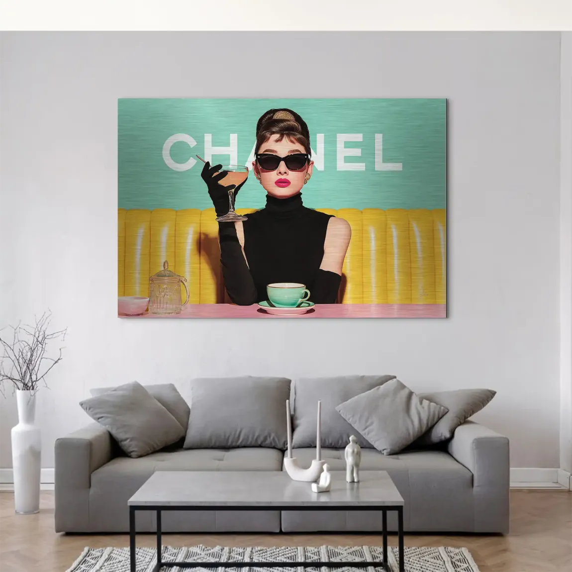 Audrey Hepburn de Luxe AluDibond Gebürstet