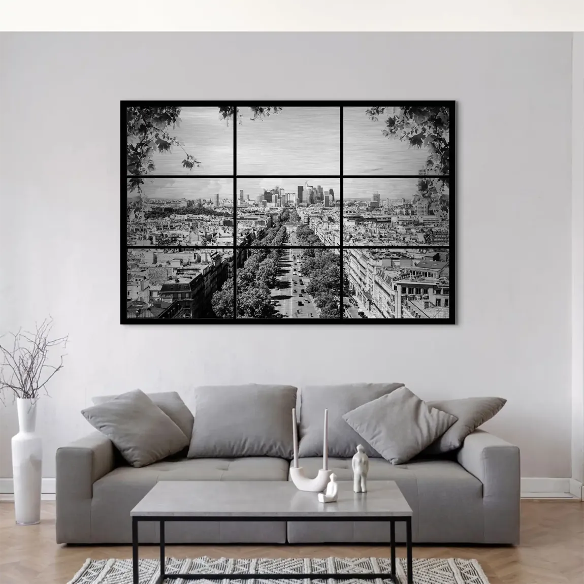 Paris Avenue Noir AluDibond Gebürstet