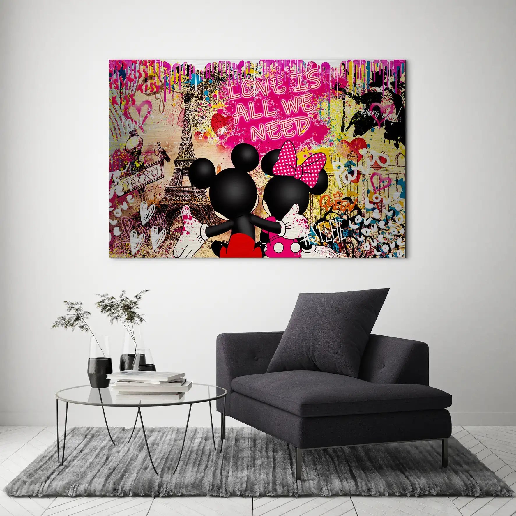 Micky & Minnie Love AluDibond Gebürstet INGALERIE