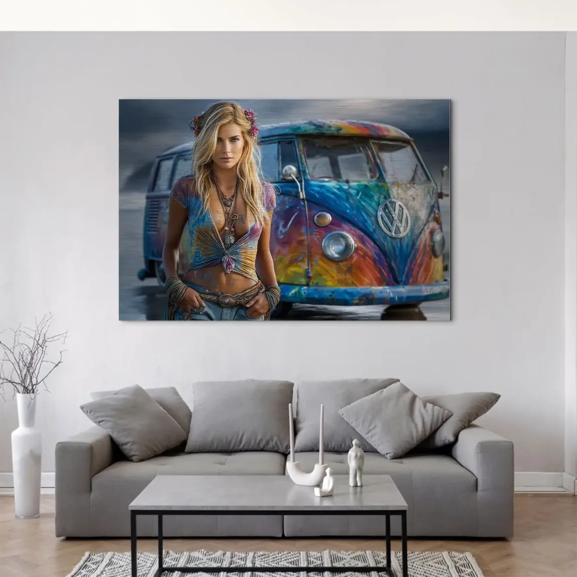 VW Bulli Beauty AluDibond Gebürstet