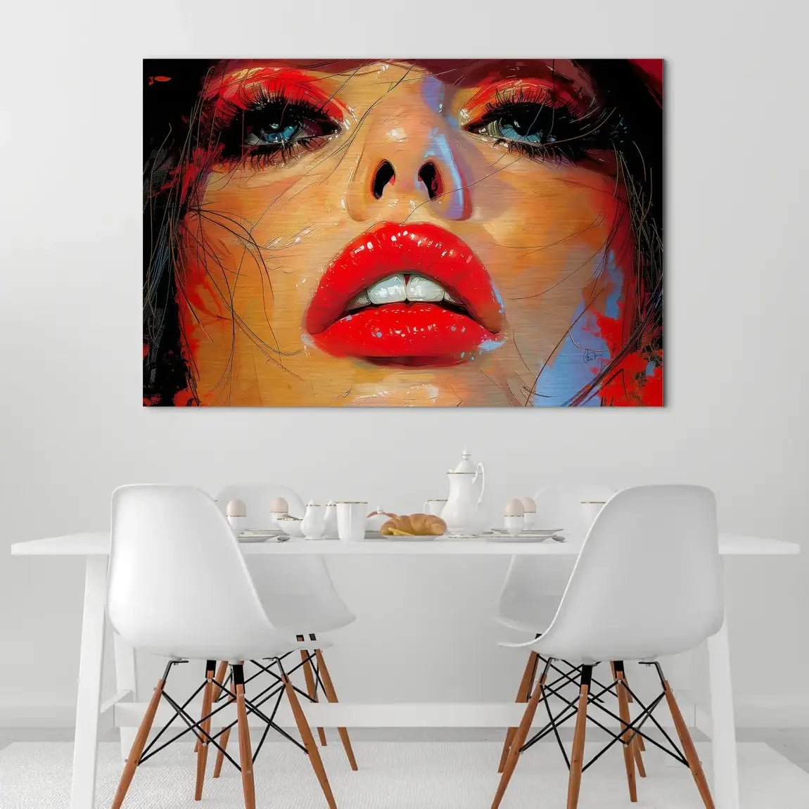 Red Lips Abstrakt AluDibond Gebürstet INGALERIE