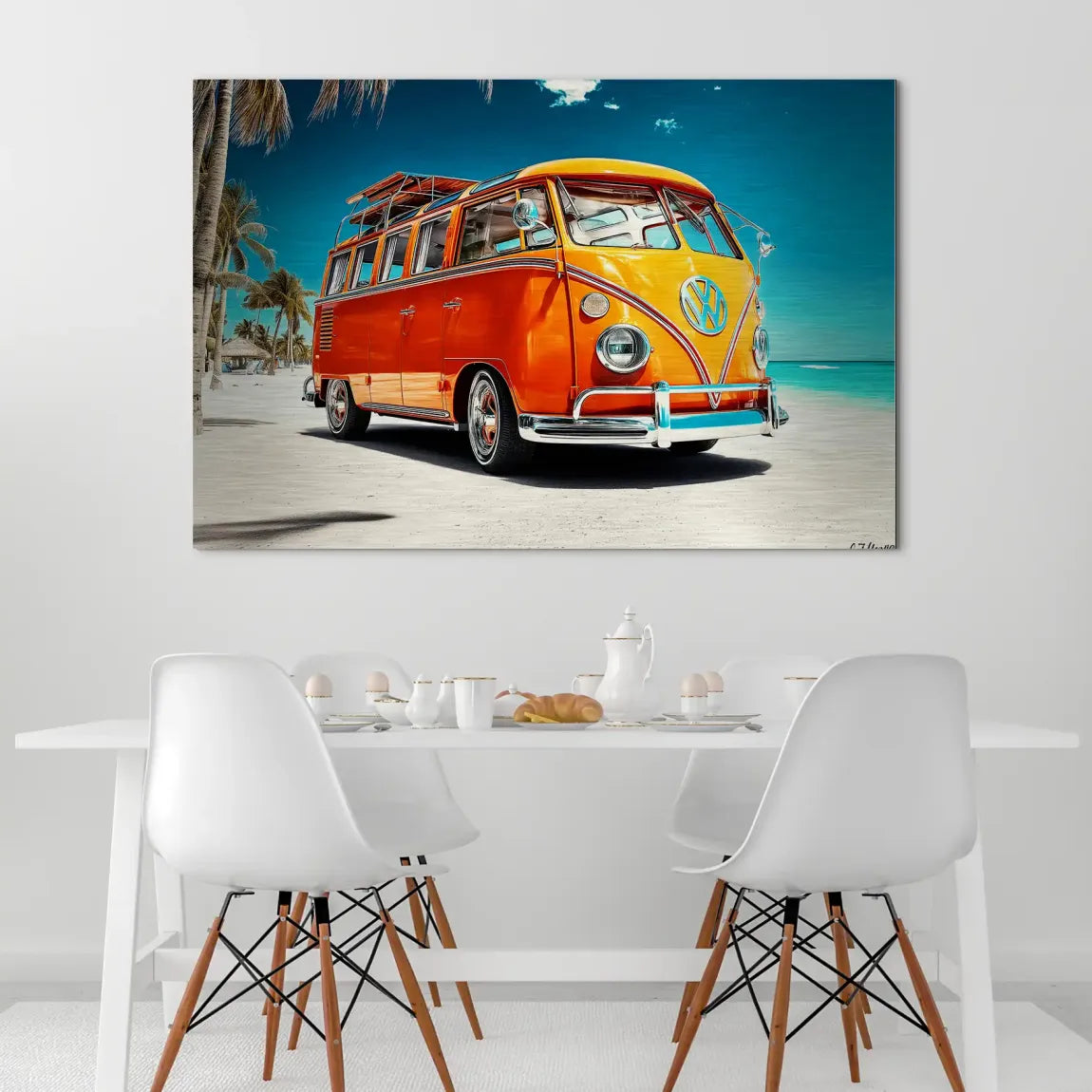VW Bulli Beach AluDibond Gebürstet INGALERIE