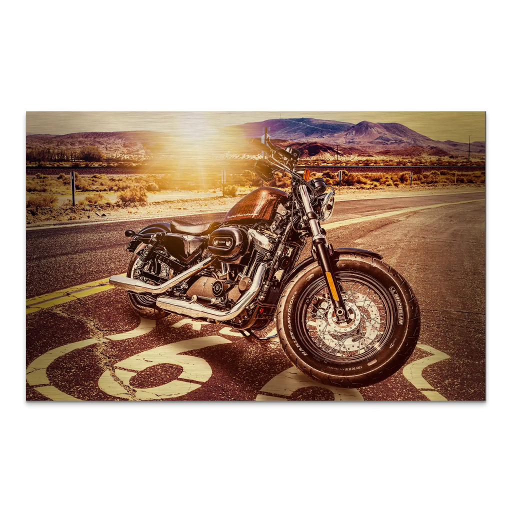 Harley Road Heritage auf gebürstetem Aluminium INGALERIE