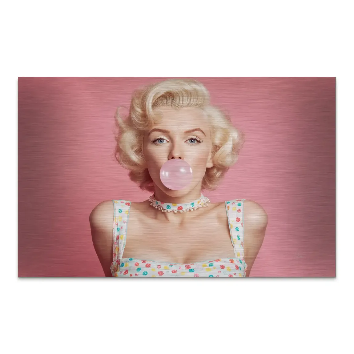 Marilyn Monroe Pink Bubble AluDibond Gebürstet