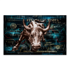 Wallstreet Bulle Pop Art AluDibond Gebürstet