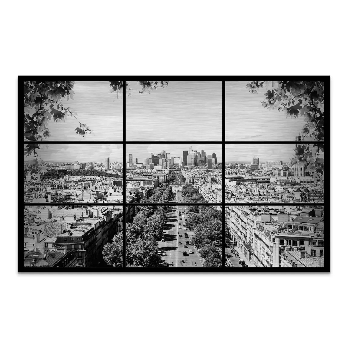 Paris Avenue Noir AluDibond Gebürstet