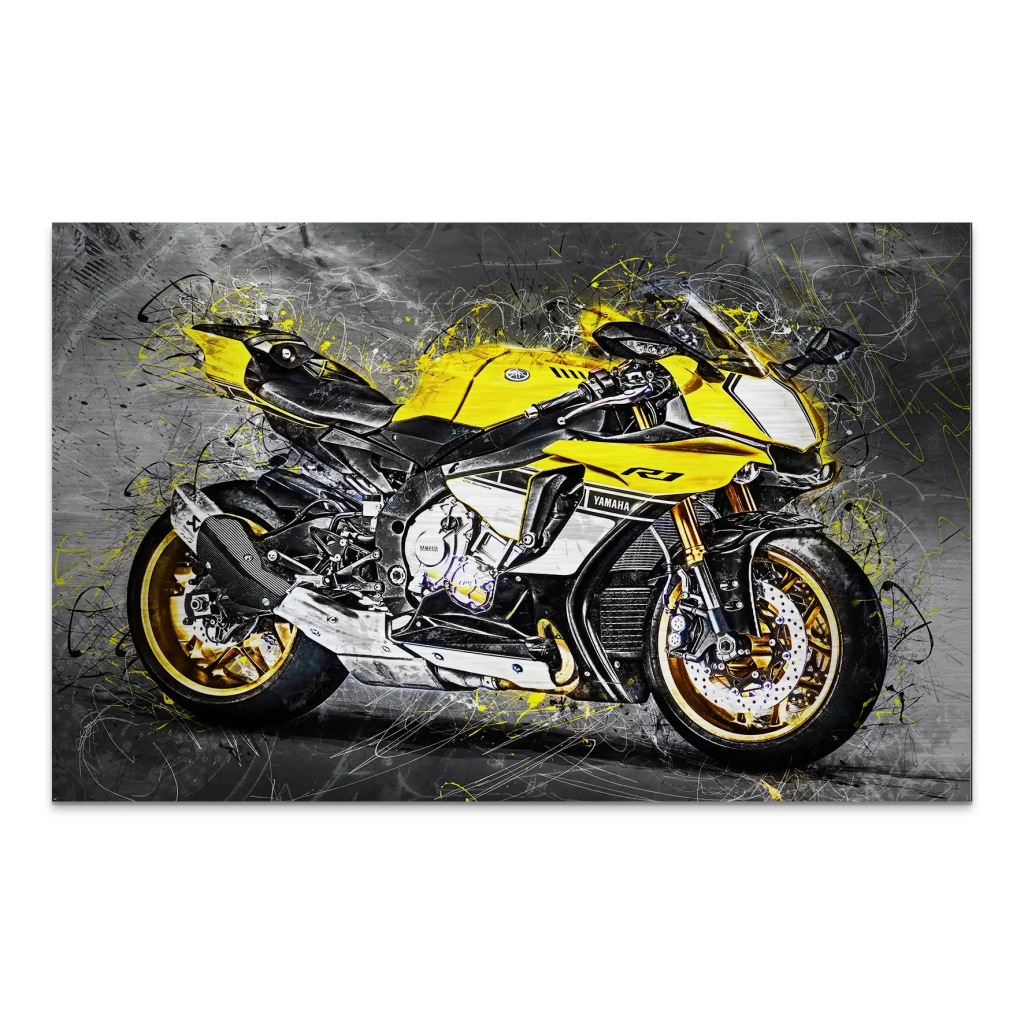 Yamaha R1 Abstrakt AluDibond Gebürstet INGALERIE