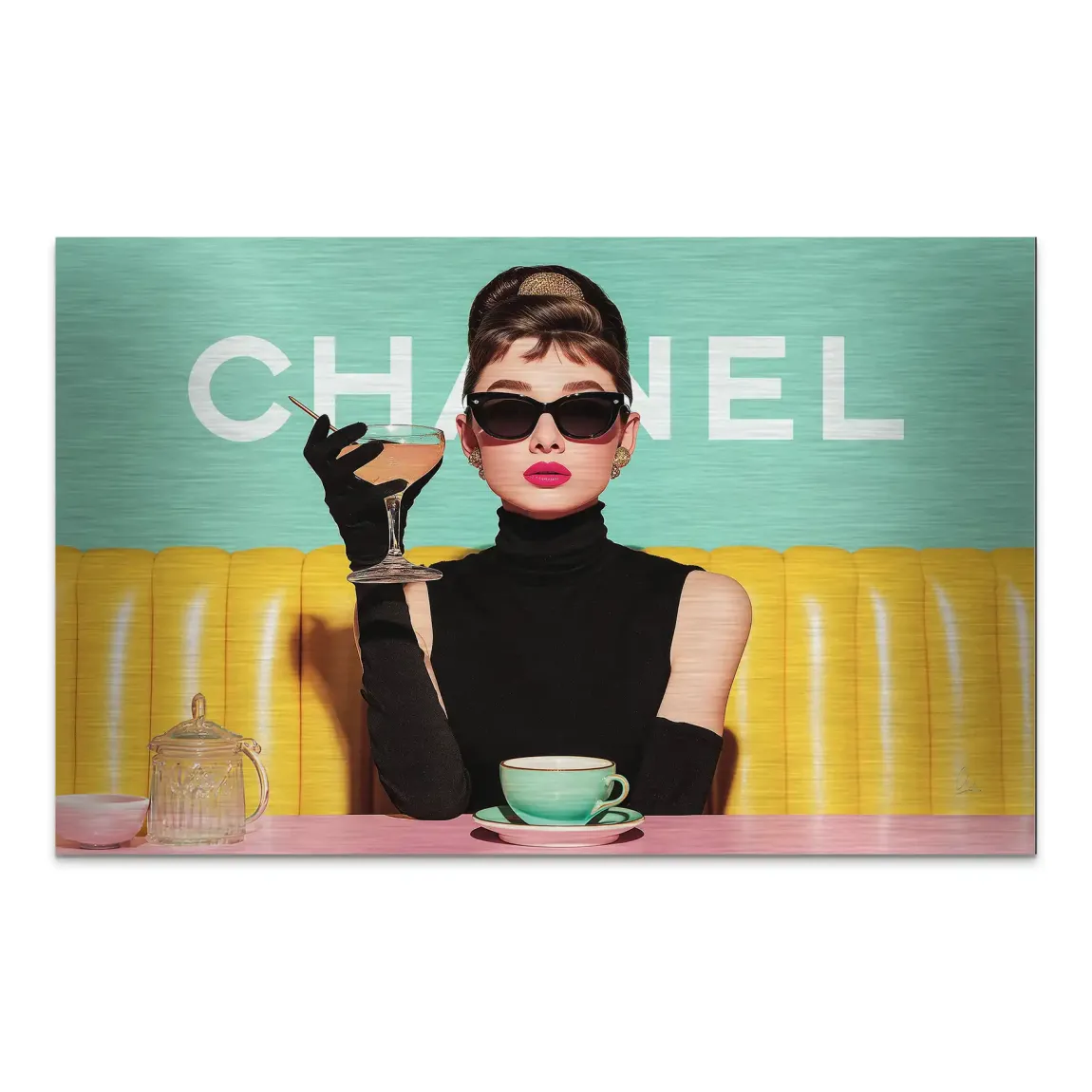 Audrey Hepburn de Luxe AluDibond Gebürstet