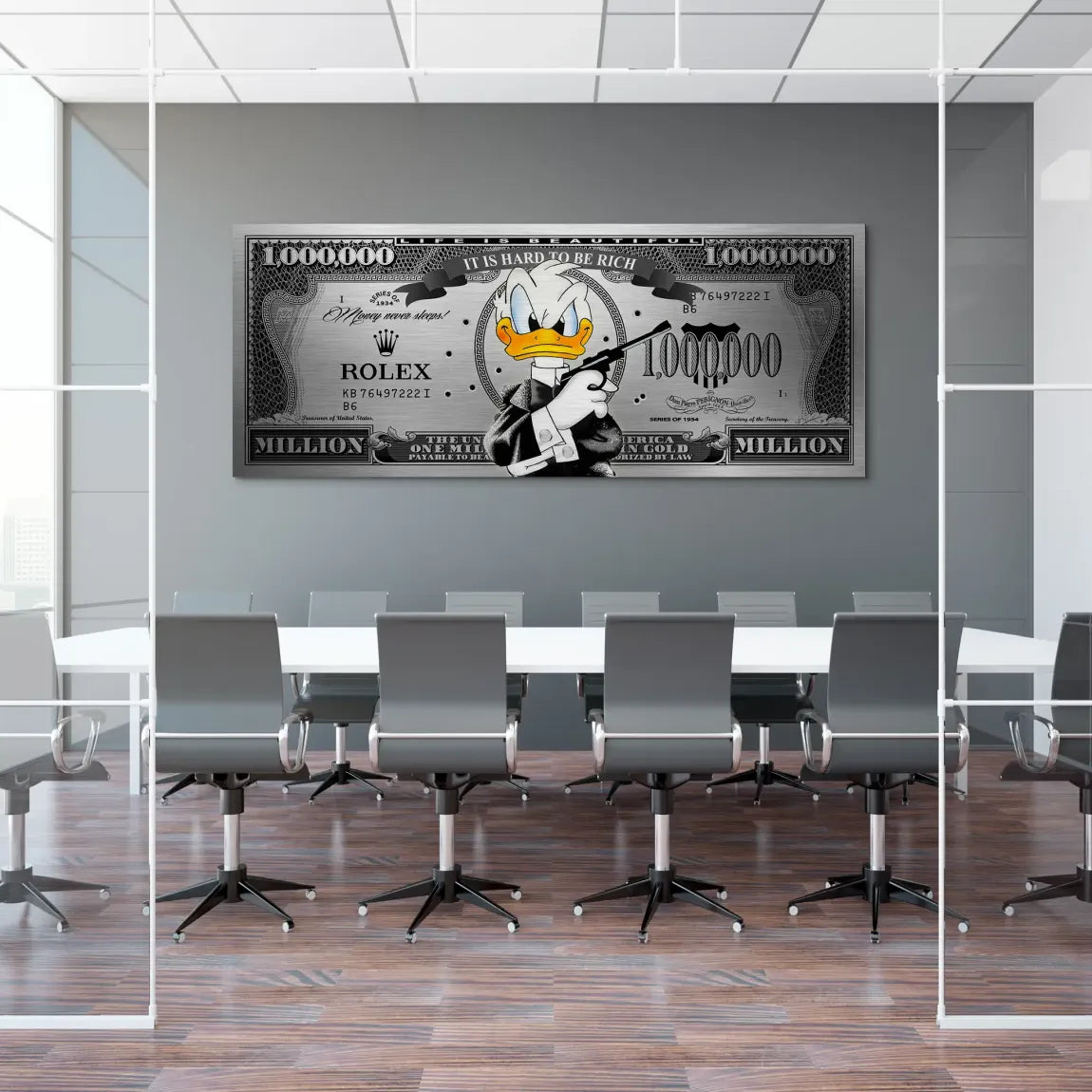 Donald Duck License to Bill Pop Art Dollar Alu Gebürstet INGALERIE