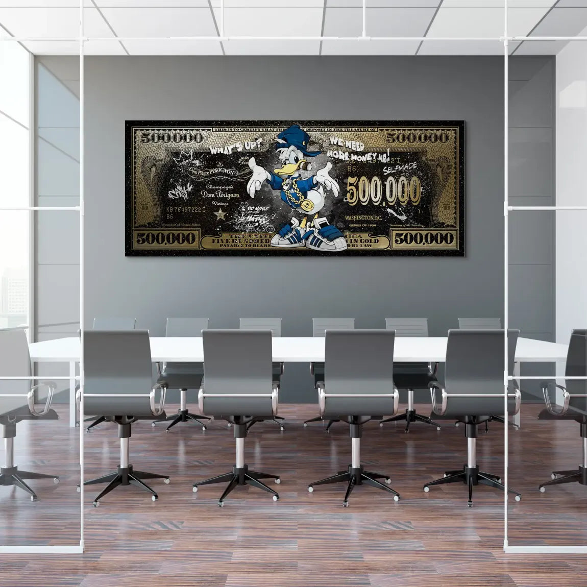 Donald Duck Whats Up Dollar Style Alu Gebürstet Bild INGALERIE