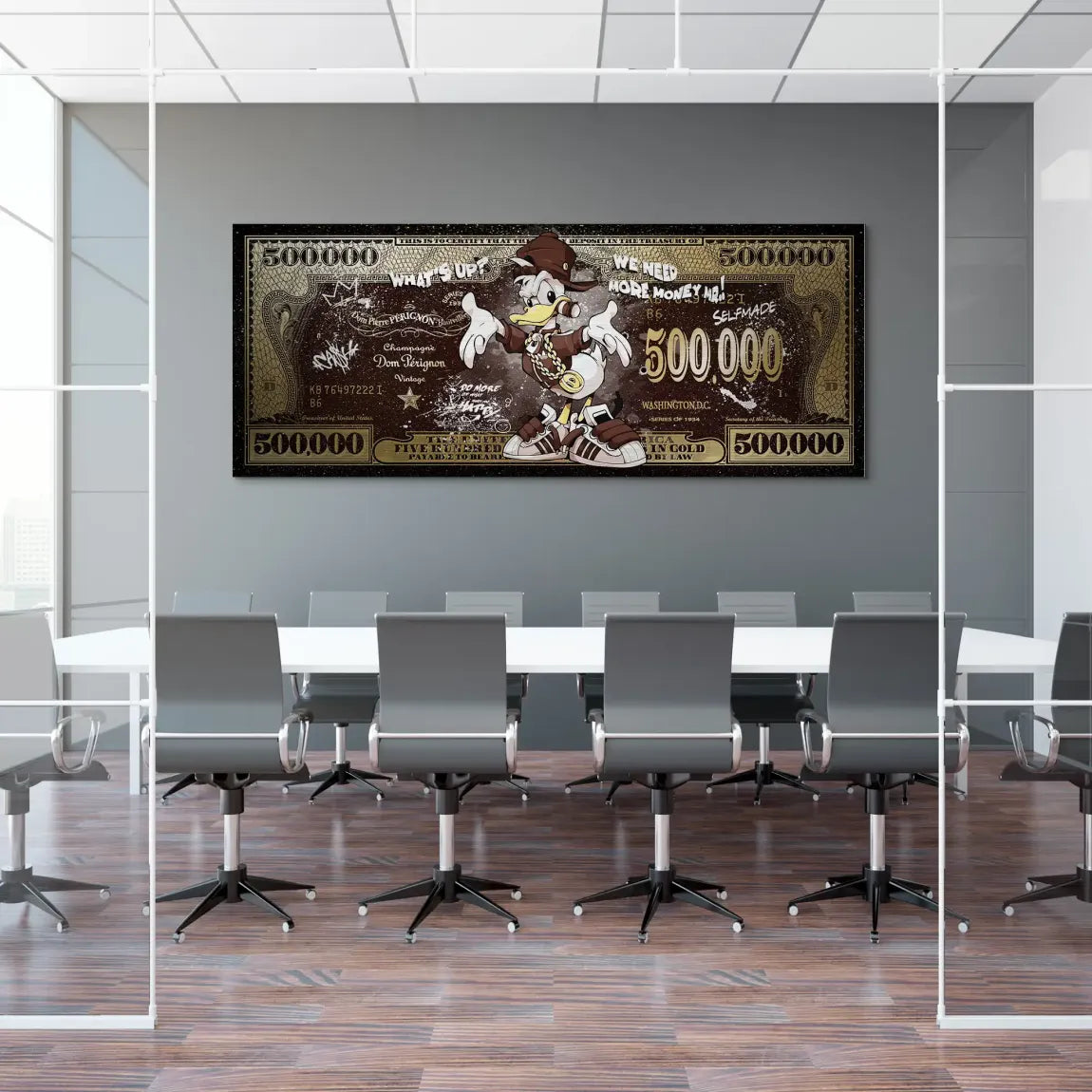 Donald Duck Whats Up Retro Dollar Alu Gebürstet Bild INGALERIE
