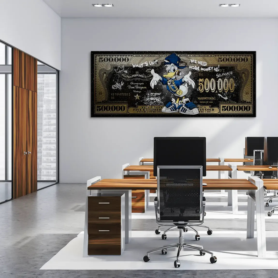 Donald Duck Whats Up Dollar Style Alu Gebürstet Bild INGALERIE
