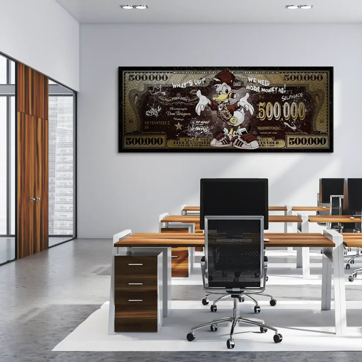 Donald Duck Whats Up Retro Dollar Alu Gebürstet Bild INGALERIE