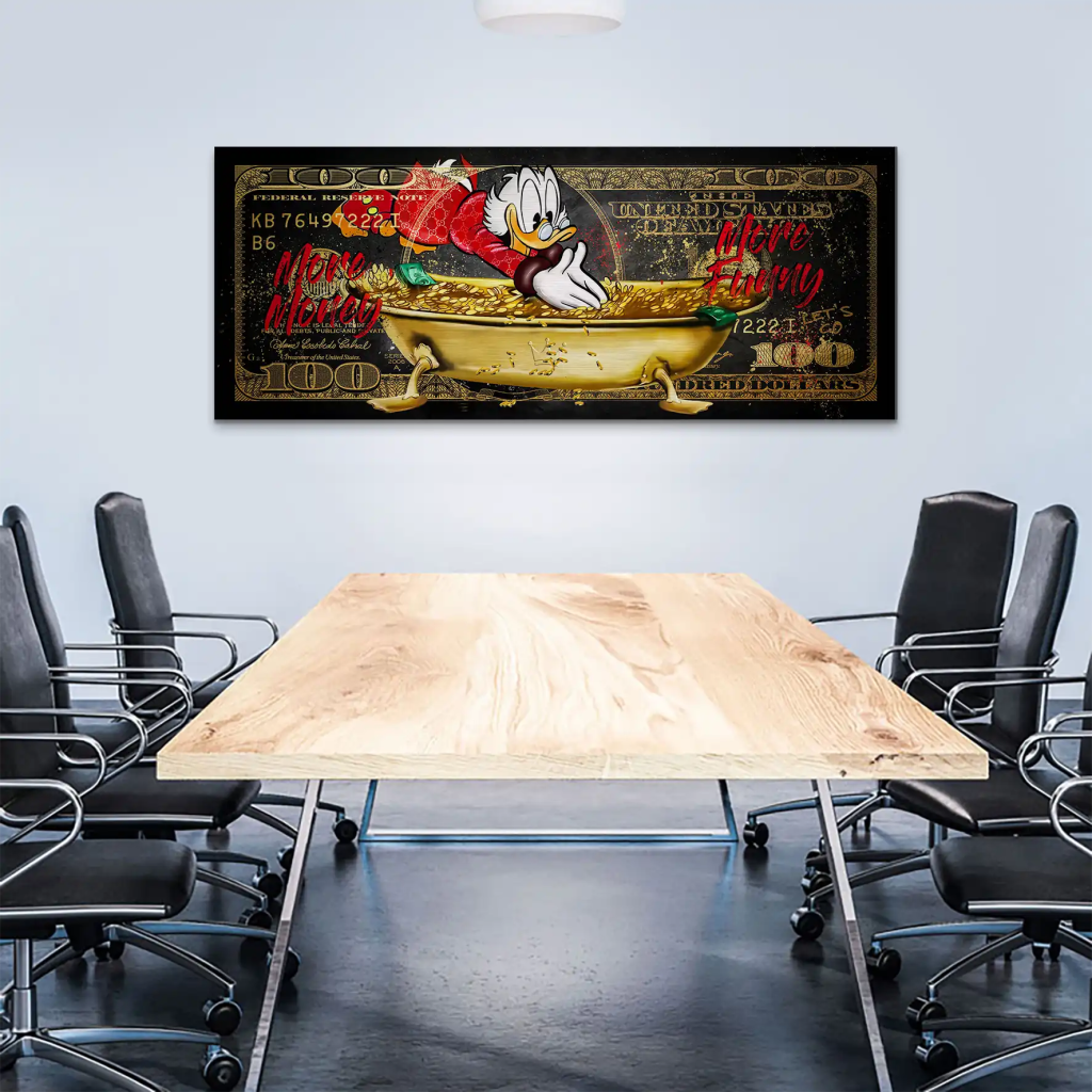 Dagobert Dollar More Money Pop Art Alu Gebürstet INGALERIE
