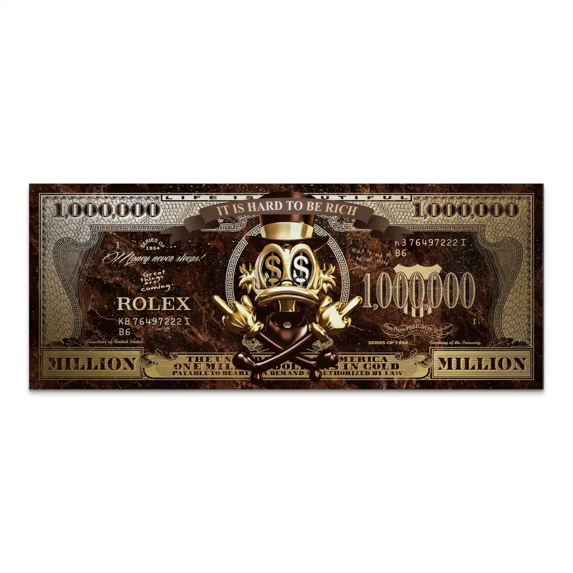 Dagobert Totenkopf Retro Dollar Alu Gebürstet INGALERIE