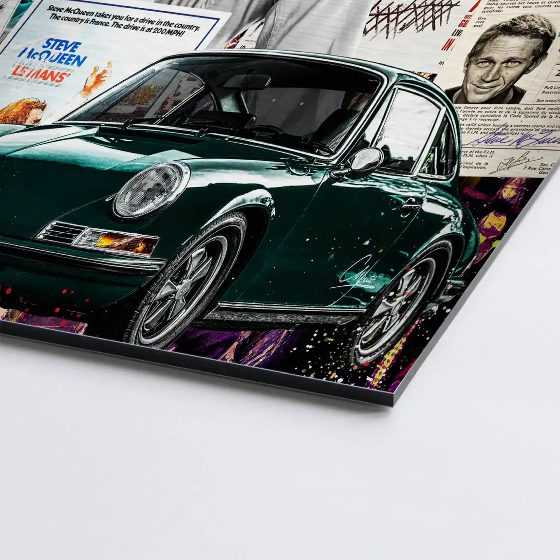 Steve McQueen Retro Drive Alu Gebürstet Bild