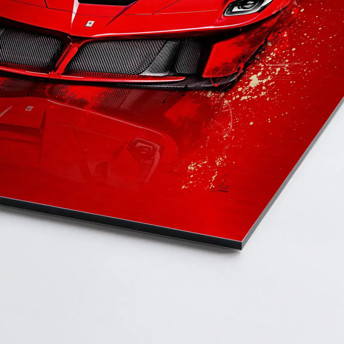 Red Prestige Ferrari Alu Gebürstet Bild