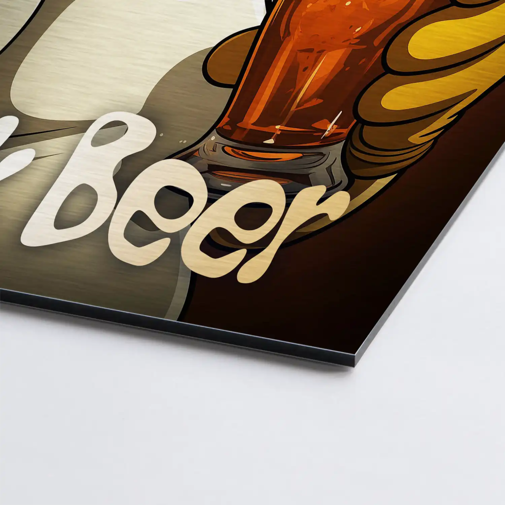 Homer Drink Beer Aludibond Gebürstet - INGALERIE
