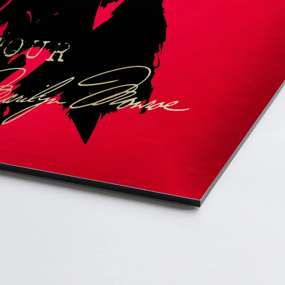 Marilyn Red Glamour Alu Gebürstet Bild