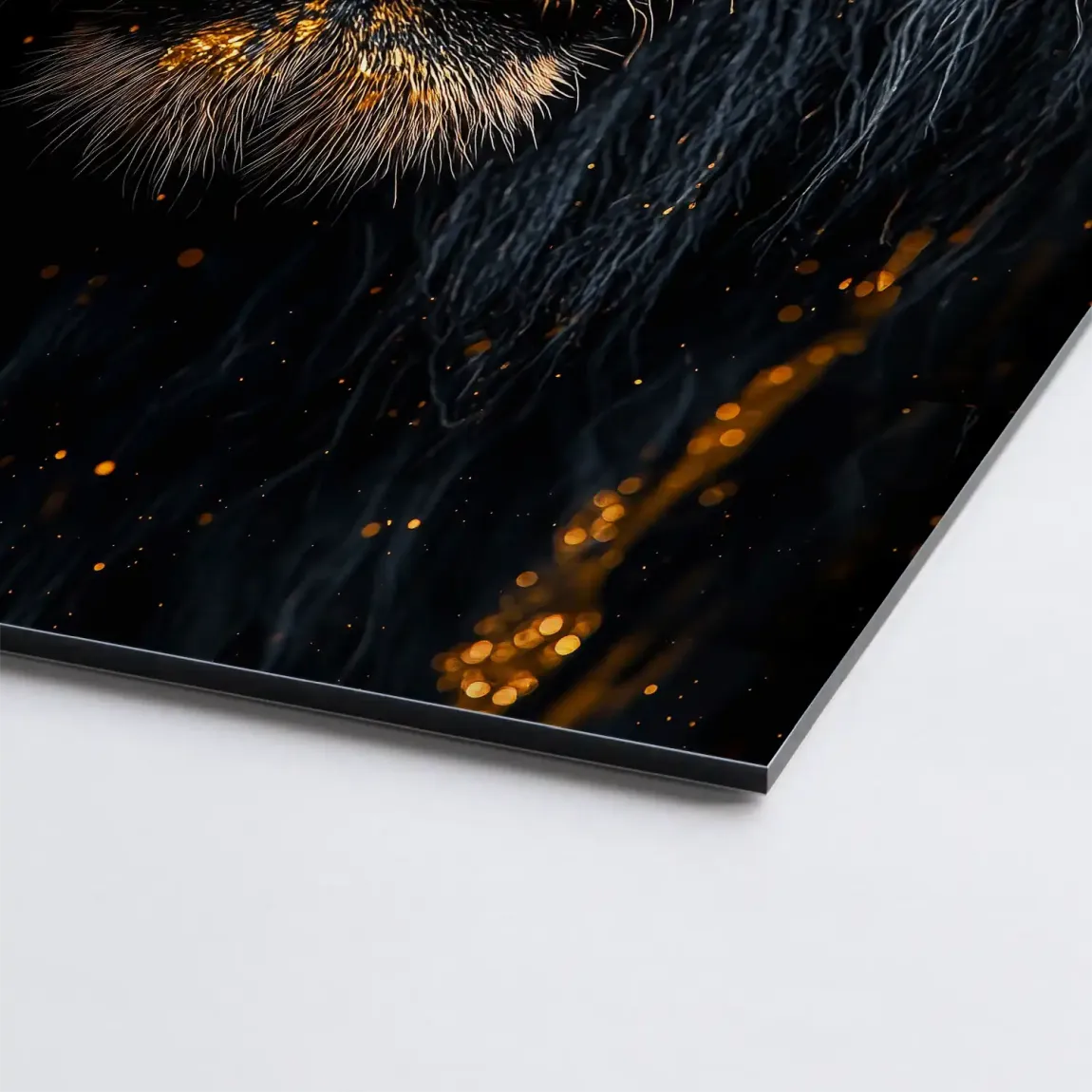 Black Lion in Gold Aludibond Gebürstet INGALERIE