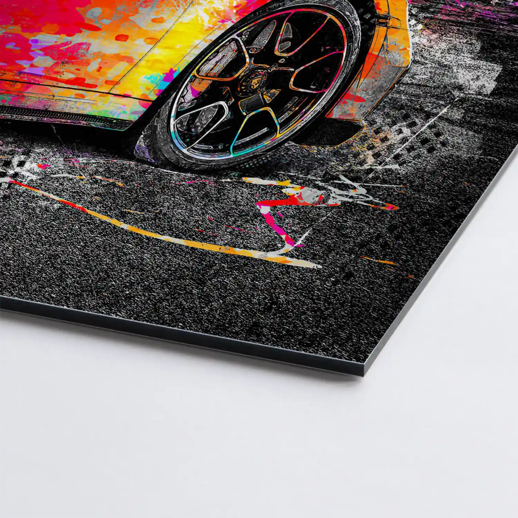 Porsche 911 Turbo Pop Art Style Alu Gebürstet INGALERIE