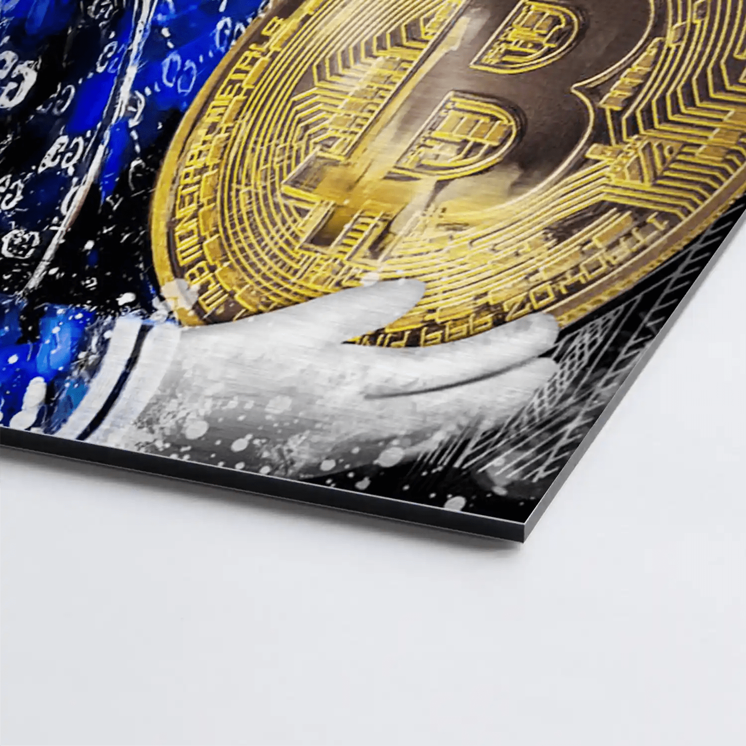 Dagobert Bitcoin Pop Art Aludibond Gebürstet - Alu Dibond Bild Gebürstet