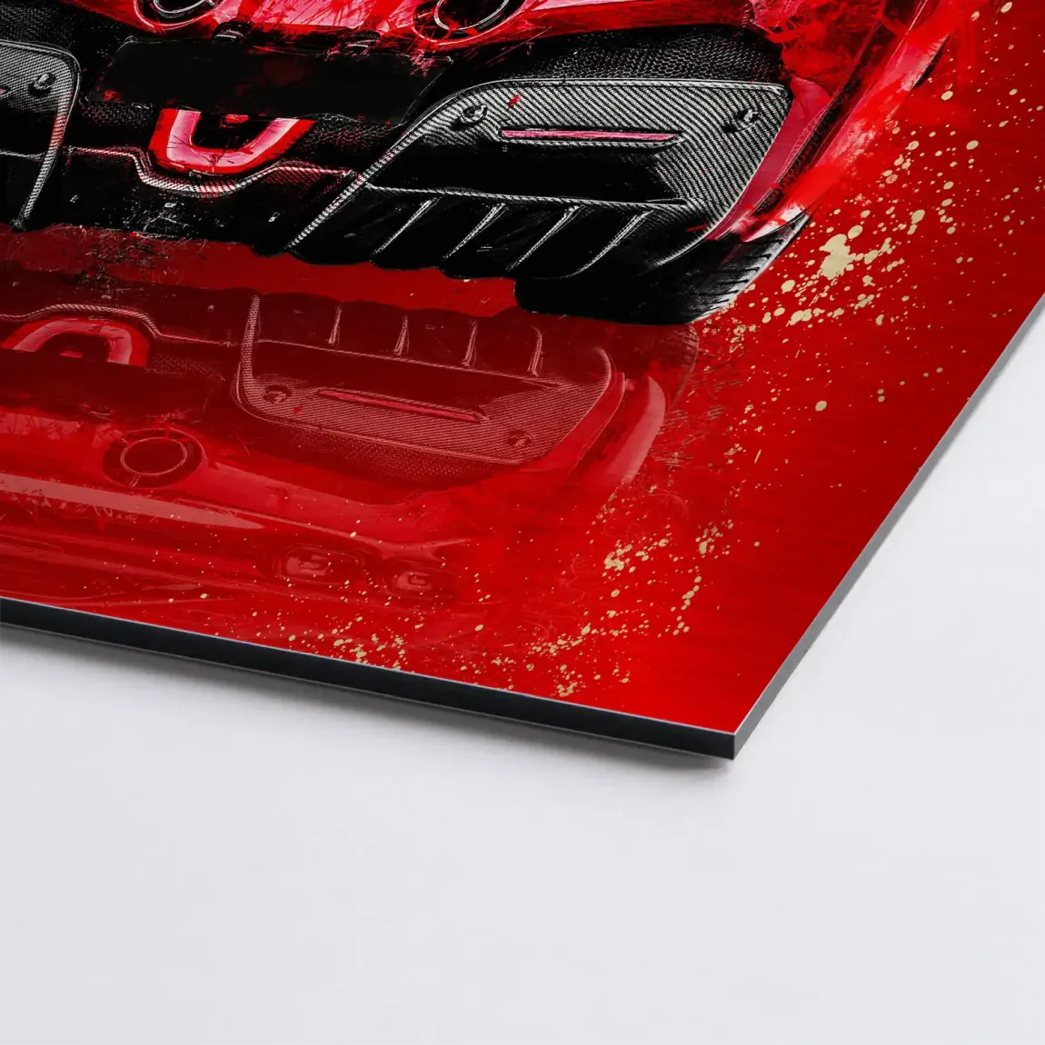 Ferrari Red Art Alu Gebürstet Bild