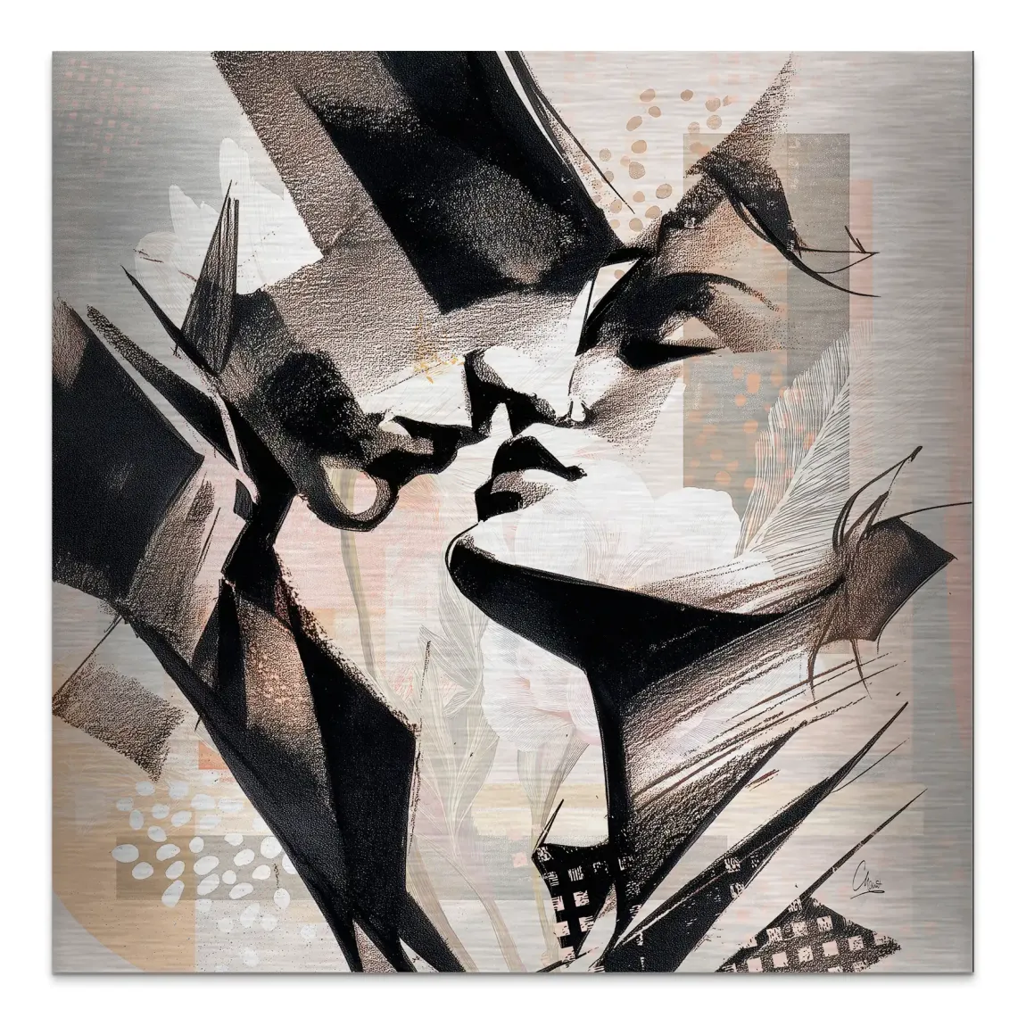 Soft Kiss Abstrakt Alu Gebürstet Bild