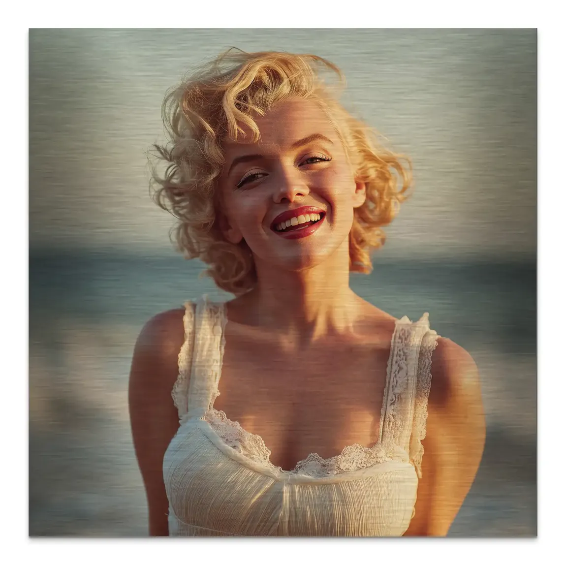 Marilyn Monroe Summer Sun Alu Gebürstet Bild