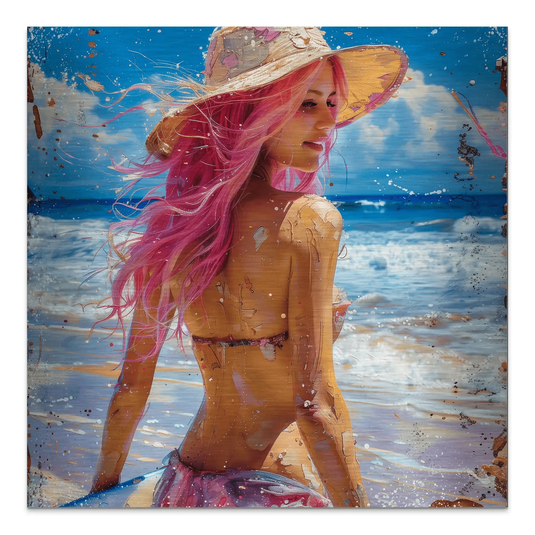 Beach Girl Alu Gebürstet Bild INGALERIE