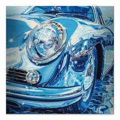 Porsche 356 Abstrakt Blue Nr.2 Alu Gebürstet