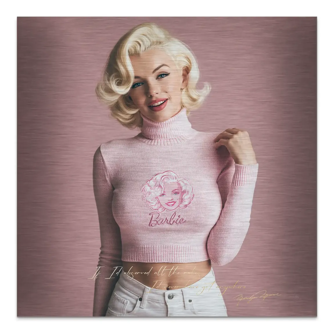 Marilyn Monroe Blush Aluminiumbild gebürstet