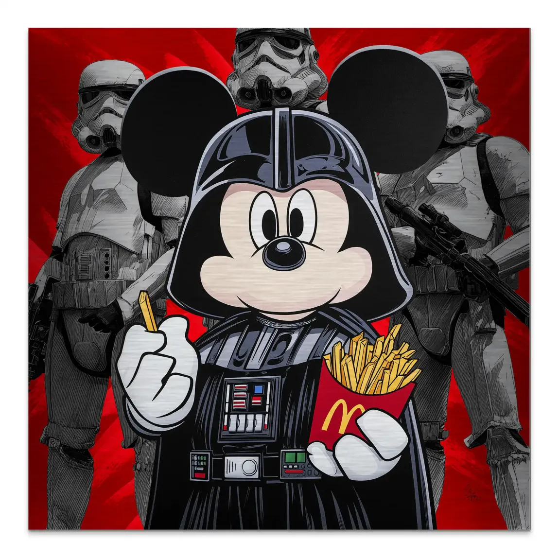 Micky Maus Vader Aluminiumbild gebürstet