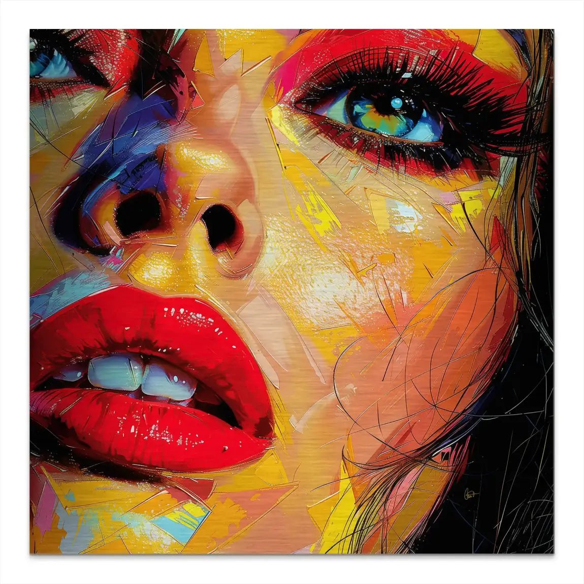 Beauty Lips Alu Gebürstet Bild INGALERIE