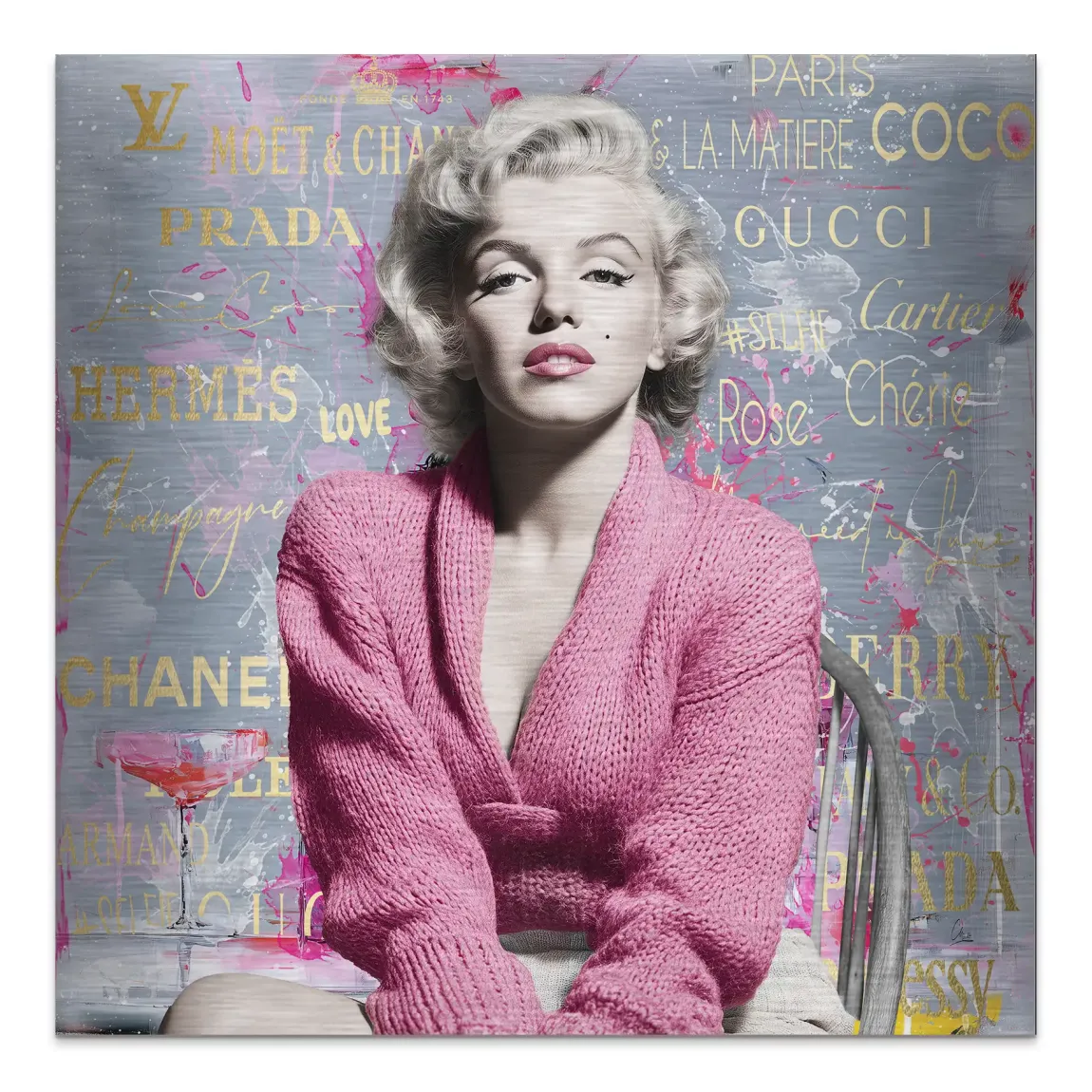 Marilyn Monroe Luxury Style Alu Gebürstet Bild