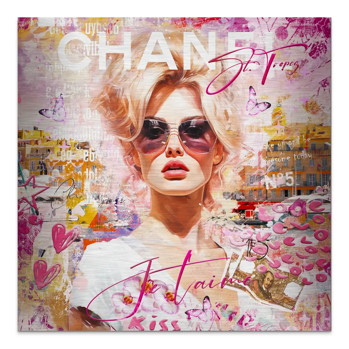 Bardot St Tropez Art Alu Gebürstet Bild