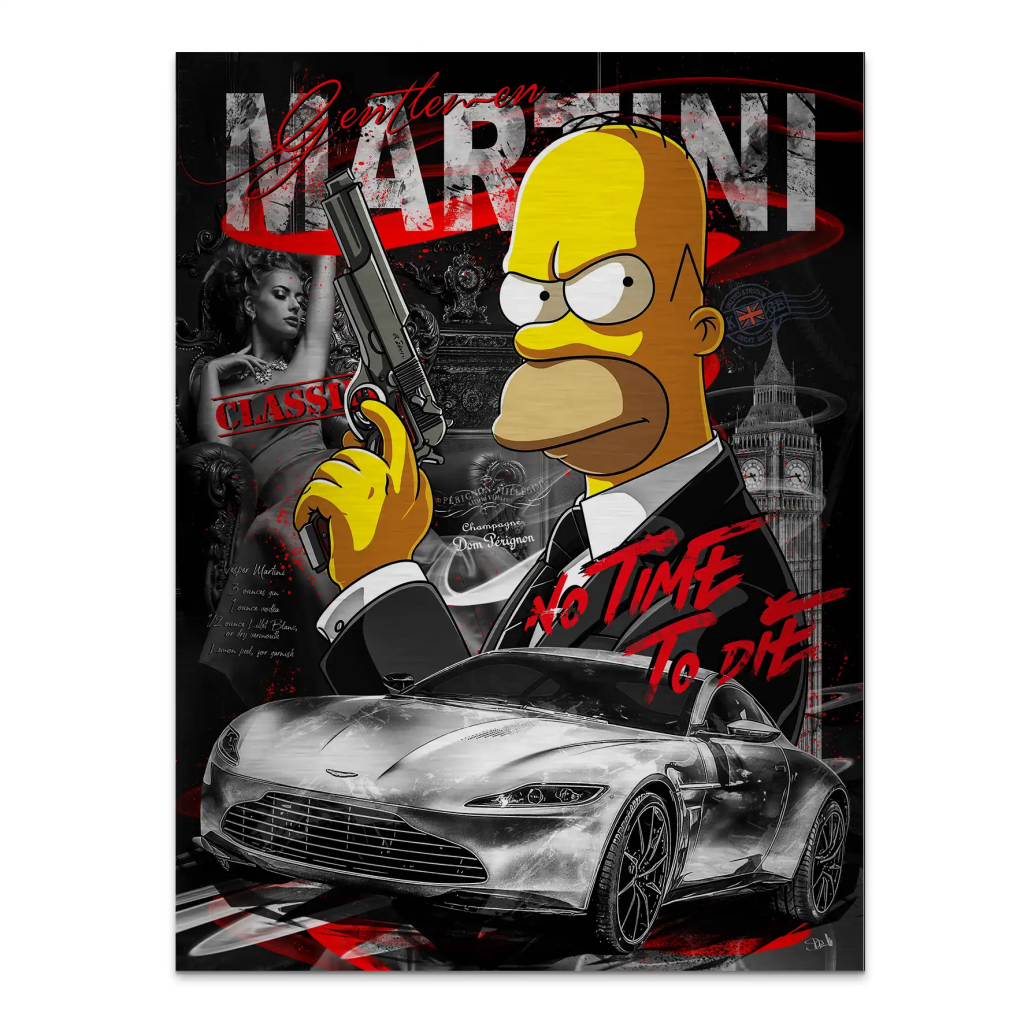 Homer No Time To Die Aludibond Gebürstet INGALERIE