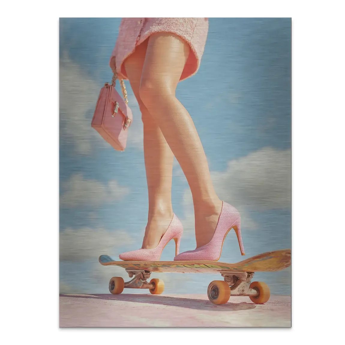 Pink Skate Alu Gebürstet Bild