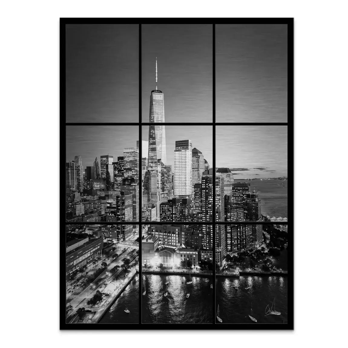 City Lights New York Alu Gebürstet Bild