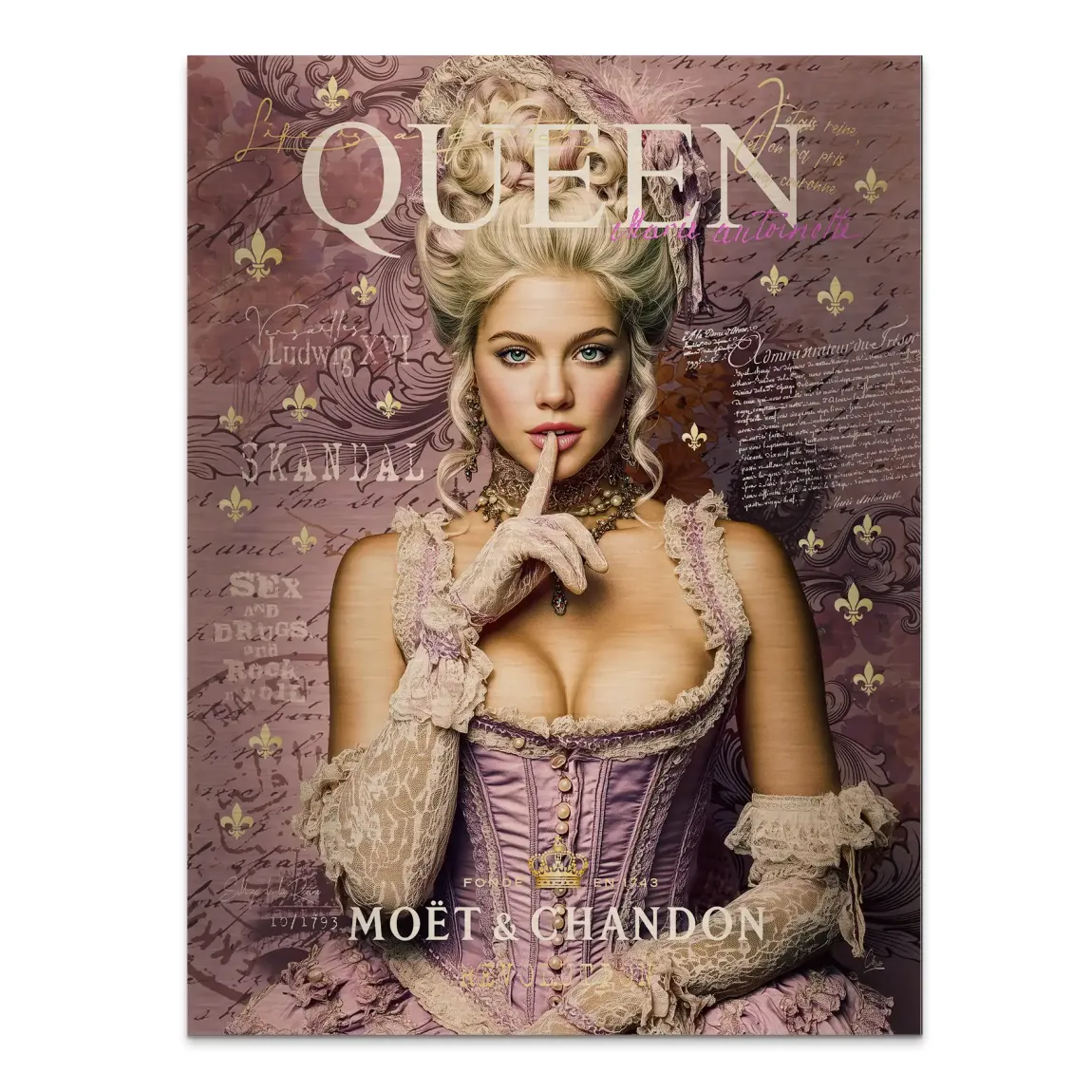 Marie Antoinette Rebell Art Alu Gebürstet Bild