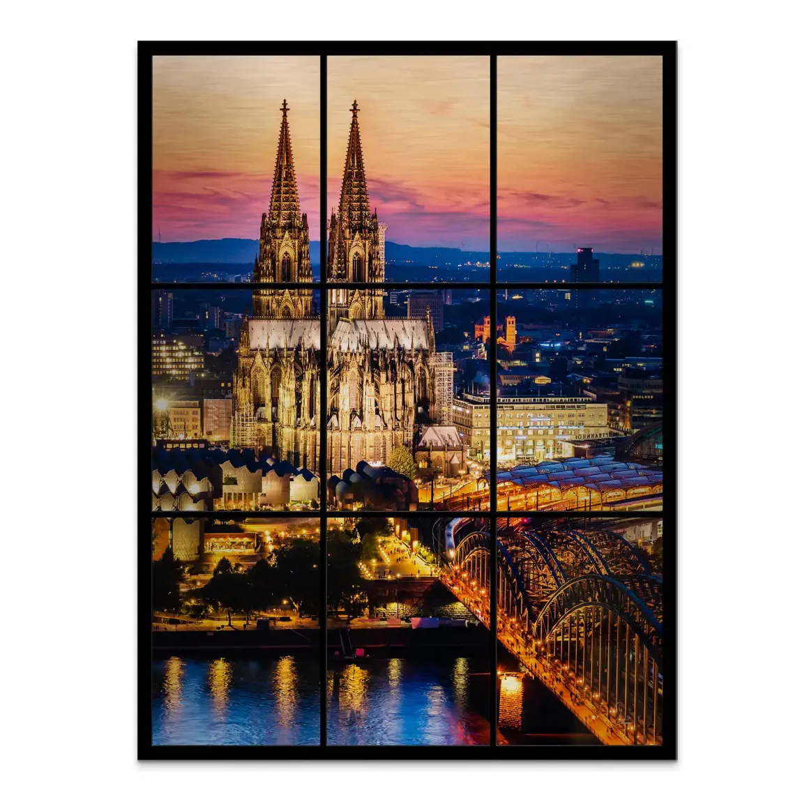 Köln City Lights Alu Gebürstet Bild